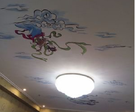 响水如何快速绘制天花板上的手绘墙？