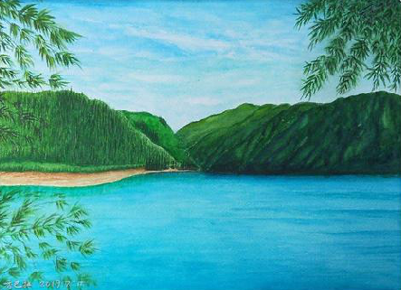 响水在墙绘中，如何绘画绿水青山？