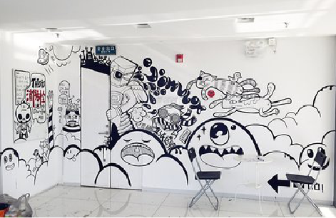 响水手绘墙并非传统涂鸦。